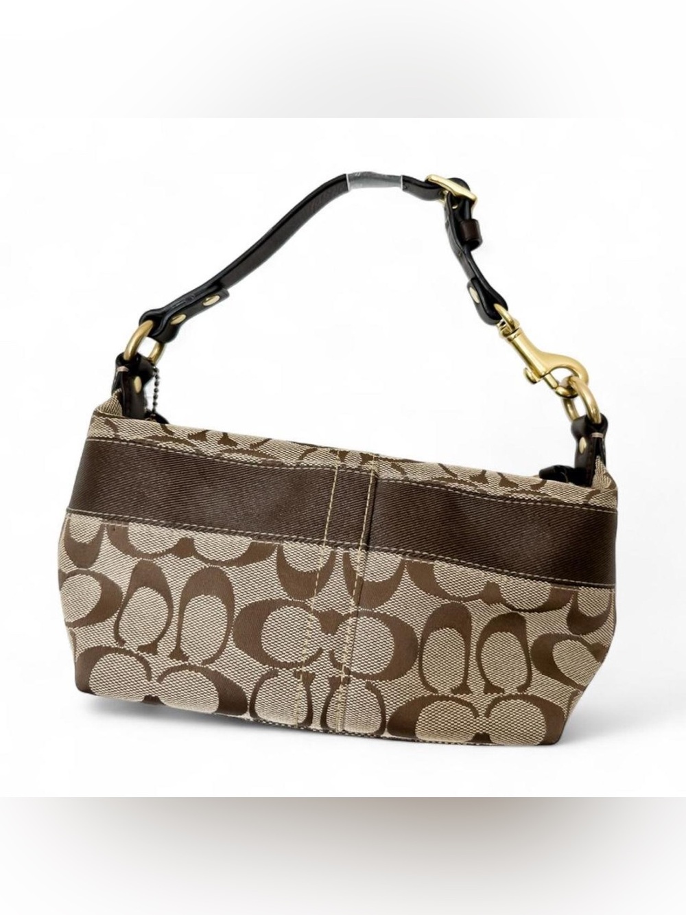 Coach Vintage Y2K Signature Stripe Mini Hobo Shoulder Bag